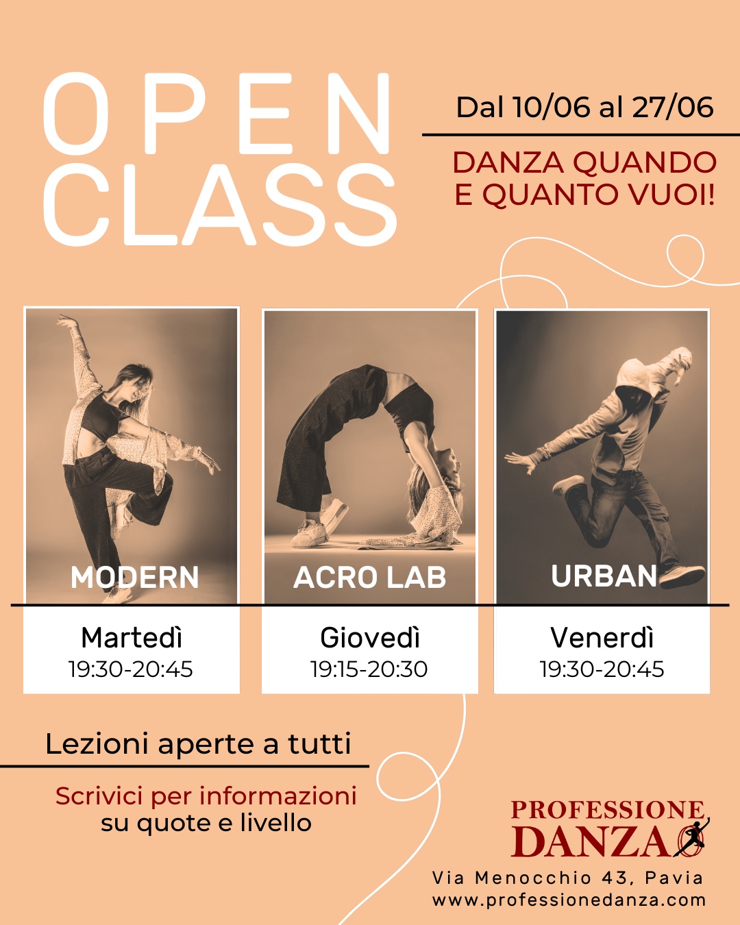 Open Class Stage Danza moderna hip hop acrodanza Pavia